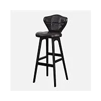 qdragvoi meubles chaise de bureau en bois loisirs bar comptoir chaises siège, faux cuir tabourets hauts avec dossier/noir/67 cm élégant