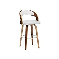 qdragvoi chaise de bureau comptoir pivotant en bois massif chaises de bar de loisirs siège, cuisine café pub tabourets hauts en simili cuir avec dossier maison jardin meubles/marron élégant