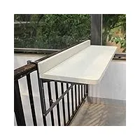 tables de terrasse à balustrade - table de balustrade suspendue pliante pour balcon, table d'appoint de patio extérieure pliable à 5 hauteurs réglables, table de balcon à accrocher, la hauteur du bur