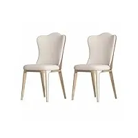 fgyahokn chaise de salle À manger avec pieds dorés set de 2, chaise de cuisine rembourrée, chaises de salon, chaises salle a manger en similicuir, charge max.180 kg
