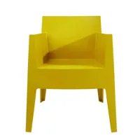 driade - chaise de jardin avec accoudoirs toy - jaune moutarde dic c146/mat/pxhxp 62x78x58cm