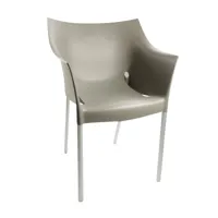kartell - chaise avec accoudoirs dr. no - gris moyen chaud/polypropylène teinté dans la mass/lxhxp 54x81.5x50cm/structure aluminium anodisé