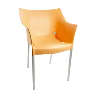 kartell - chaise avec accoudoirs dr. no - orange clair/polypropylène teinté dans la mass/lxhxp 54x81.5x50cm/structure aluminium anodisé