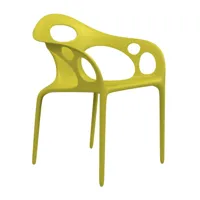 moroso - chaise de jardin avec accoudoirs supernatural - vert fluo pant. 395/polypropylène/pxpxh 64x56x77cm/empilable