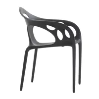 moroso - chaise de jardin avec accoudoirs supernatural - noir foncé ral 9005/polypropylène/pxpxh 64x56x77cm/empilable
