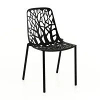fast - forest - chaise de jardin - noir/peint par poudrage/pxhxp 48x81x53cm