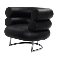 classicon - bibendum - fauteuil piètement en chrome - noir/cuir classic