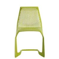 plank - myto - chaise cantilever - vert jaune/51x82x55cm