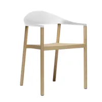plank - monza - fauteuil - blanc/mat/frame ash