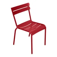 fermob - chaise de jardin luxembourg - rouge coquelicot/lisse/lxhxp 52x88x57cm/résistant aux uv/pliable