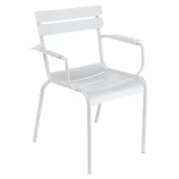 fermob - chaise de jardin avec accoudoirs luxembourg - blanc coton/texturé /lxhxp 52x88x57cm/résistant aux uv/empilable