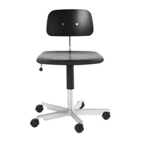 montana - chaise de bureau kevi 2533 - noir/teinté/pxp 175x75cm/hauteur d'assise 38-51cm/structure 5-star aluminium brillant poli