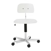 montana - chaise de bureau kevi 2533 - blanc/teinté/pxp 175x75cm/hauteur d'assise 38-51cm/structure 5-star aluminium brillant poli