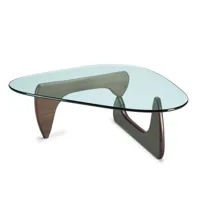 vitra - noguchi coffee table - table de salon - noyer/verre/lxpxh 128x93x40cm