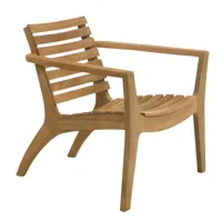 fritz hansen - skagerak - chaise longue de jardin avec accoudoirs skagerak regatta - teck/pxhxp 75x74x72cm