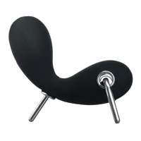 cappellini - chaise embryo chair - noir/housse en étoffe élastique /lxhxp 80x80x85cm/piètement en acier chromé