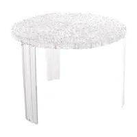 kartell - table d'appoint t-table 36 - transparent/hxø 36x50cm