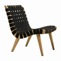 knoll international - risom - chauffeuse/fauteuil lounge - coton noir