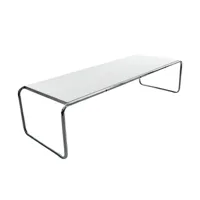 knoll international - laccio - table de salon rectangulaire - blanc/stratifié/136x48x34cm