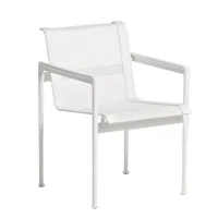 knoll international - chaise avec accoudoirs de jardin 1966 richard schultz - blanc