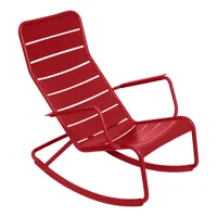 fermob - fauteuil à bascule luxembourg - rouge coquelicot/lisse/lxh 69,5x92cm/résistant aux uv
