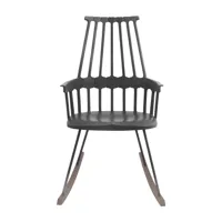 kartell - comback chair - fauteuil à bascule - noir/piètement frêne teinté