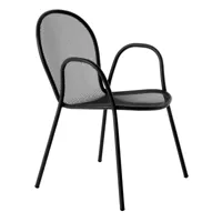emu - fauteuil de jardin ronda - noir/peint par poudrage/pxhxp 60x82x65cm