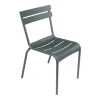 fermob - chaise de jardin luxembourg - gris tempête/texturé brillant/lxhxp 52x88x57cm/résistant aux uv/pliable