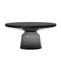 classicon - table basse bell coffee table acier - gris quartz/verre de cristal/h 36cm/ø 75cm/base en verre hxø 25x32cm/partie supérieure en acier mass