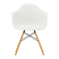 vitra - chaise avec accoudoirs eames daw érable doré - blanc/assise polypropylène/structure érable doré/acier noir/pxhxp 62,5x83x60cm