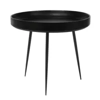 mater - table d'appoint bowl l - noir/plateau bois de mangue teinté/structure acier noir/h 46 / ø 52cm