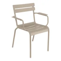 fermob - chaise de jardin avec accoudoirs luxembourg - muscade/texturé brillant/lxhxp 52x88x57cm/résistant aux uv/empilable