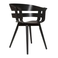 design house stockholm - chaise avec accoudoirs wick structure bois - frêne noire/pxpxh 57x50,5x75cm/structure frêne noire