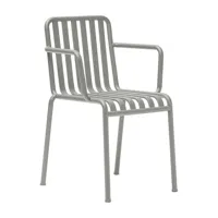 hay - chaise de jardin avec accoudoirs palissade - gris ciel/revêtu par poudre/lxhxp 51x80x56cm