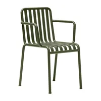 hay - chaise de jardin avec accoudoirs palissade - olive/revêtu par poudre/lxhxp 51x80x56cm