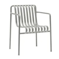 hay - chaise de jardin avec accoudoirs palissade dining - gris ciel/revêtu par poudre/lxhxp 63x80x66cm
