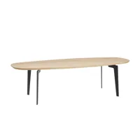 fritz hansen - table basse join™ fh61 - chêne/laqué clair/structure acier revêtu par poudre noir/lxpxh 130x50x37cm