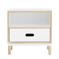 normann copenhagen - kabino - table de chevet - blanc/1 tiroir blanc/h x w x d: 50 x: 50 x 41cm
