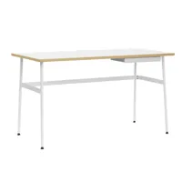 normann copenhagen - journal - table de bureau - blanc/châssis blanc, avec tiroir/h x l x w:  74 x 130 x 65cm