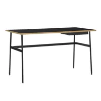 normann copenhagen - journal - table de bureau - noir/châssis noir, avec tiroir/h x l x w:  74 x 130 x 65cm