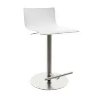 la palma - tabouret de bar assise chêne 54-79cm thin s24 - blanc/siège chêne laqué/lxhxp 37x70x43cm/structure sablé