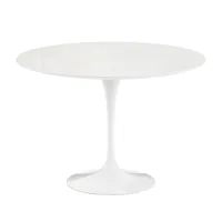 knoll international - table de jardin saarinen ø107cm - blanc/châssis blanc
