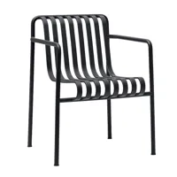hay - chaise de jardin avec accoudoirs palissade dining - anthracite/revêtu par poudre/lxhxp 63x80x66cm