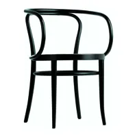 thonet - chaise avec accoudoirs 209 - noir tp 29/teinté/siege clayonnage en roseaux avec renfort/avec patins en plastique