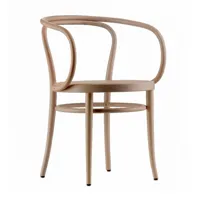 thonet - chaise avec accoudoirs 209 - naturel hêtre tp 17/teinté/siege clayonnage en roseaux avec renfort/avec patins en plastique