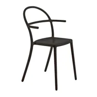 kartell - chaise de jardin avec accoudoirs generic c - noir/polyéthylène coloré/pxpxh 52x51x83,5cm/empilable
