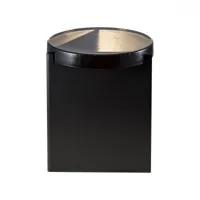 pulpo - table d'appoint alwa one - gris fumé/h x ø 44x38cm/structure acier noir