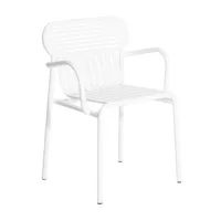 petite friture - chaise de jardin avec accoudoirs week-end bridge - blanc/laqué mat/pxpxh 50x57x77cm/revêtement anti-uv