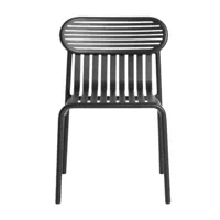 petite friture - chaise de jardin week-end - noir/laqué mat/pxhxp 52x77x50cm/revêtement anti-uv