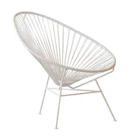 acapulco design - fauteuil acapulco classic structure blanc - blanc, blanc/assise pvc/structure acier peint par poudrage/lxhxp 70x90x95cm
